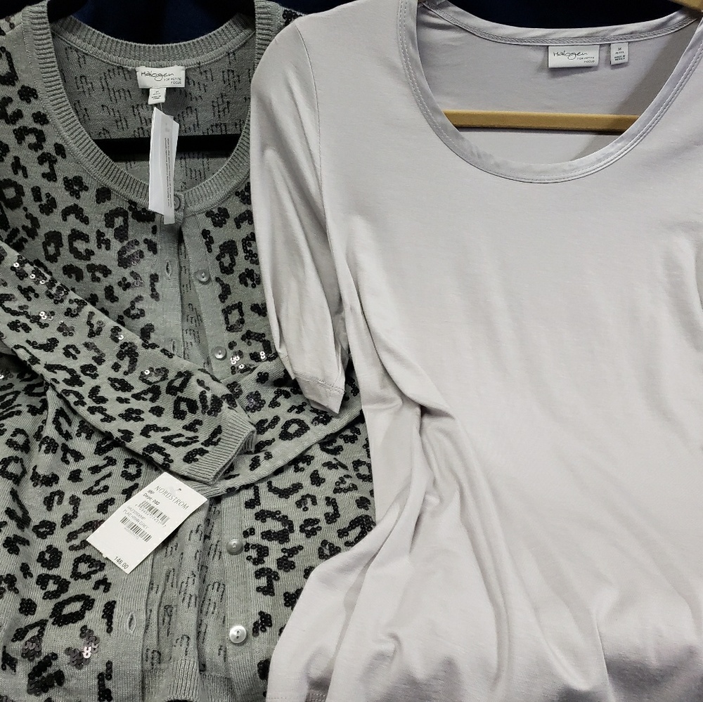 NWT Haligen light grey sweater set.